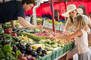 Shopping in vegetable market