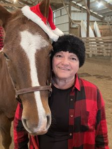 After after overcoming COVID-19, multiple strokes and a cancer diagnosis in 2021, Janeen is excited to get back to the activities she loves—like riding her quarter horse, Leo.