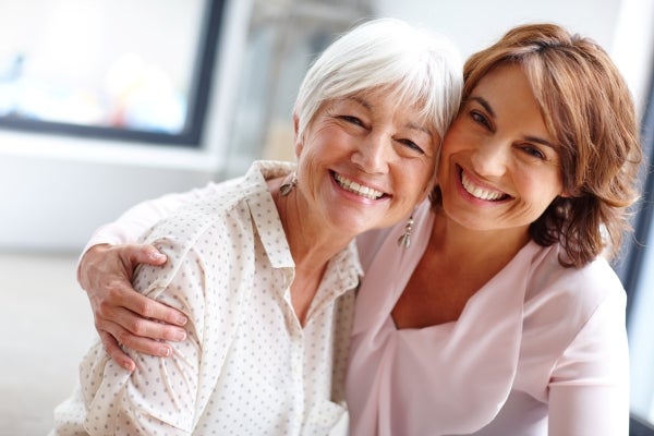 Woman senior mom daughter
